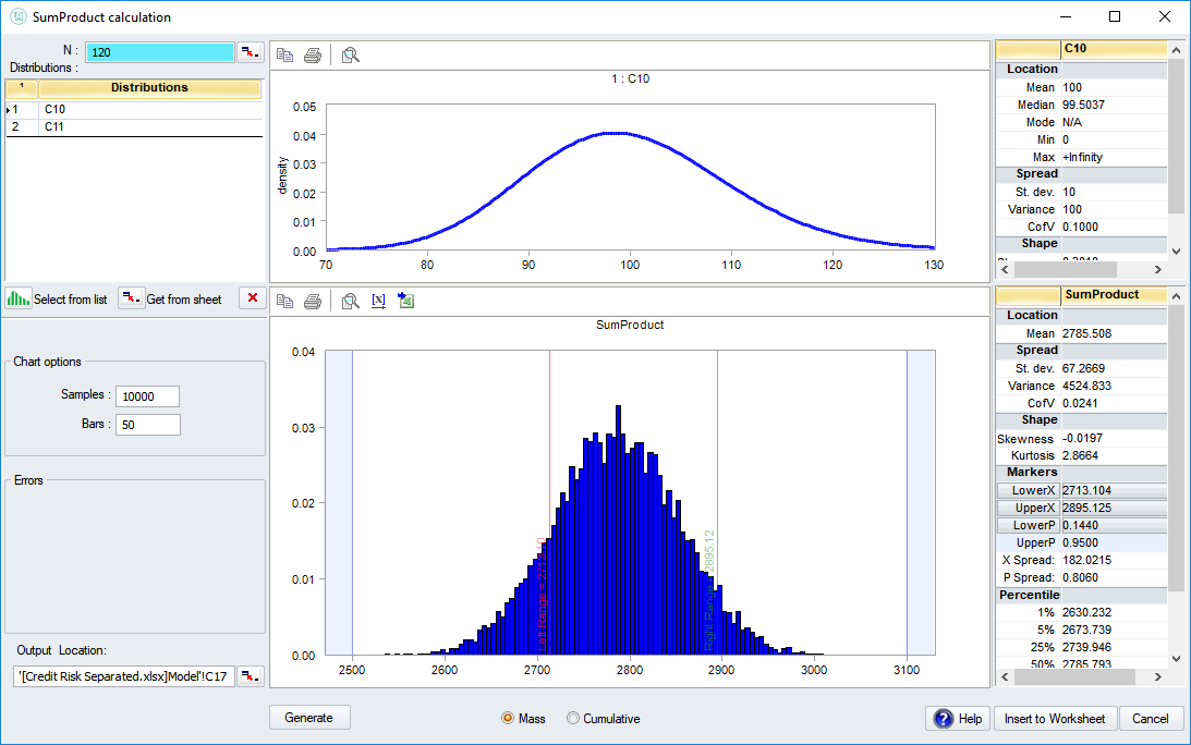 credit risk single portfolio simulation example model sum product interface