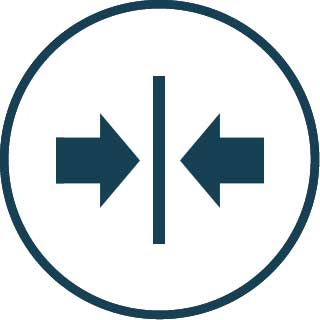 icon with the two meeting arows