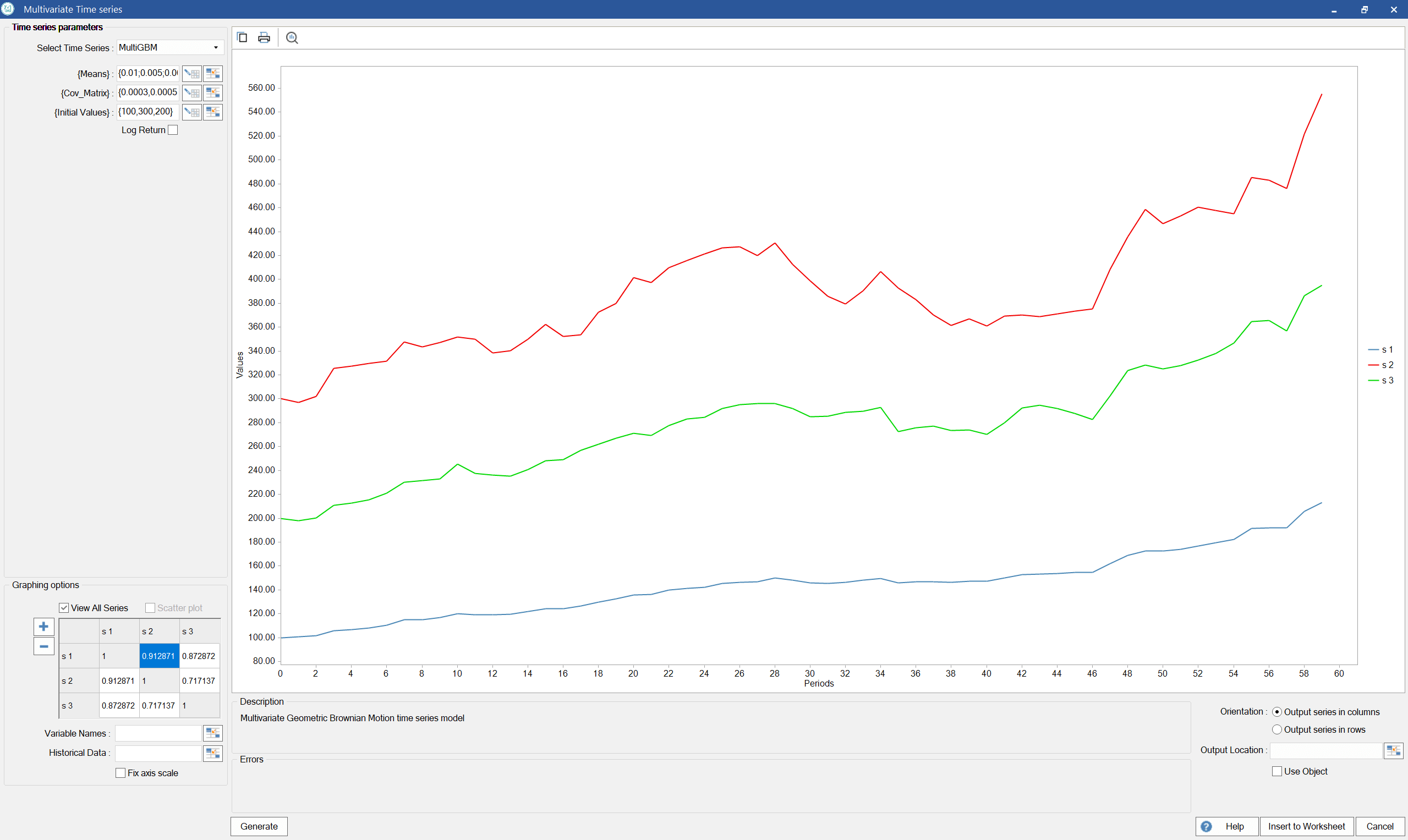 Time series interface